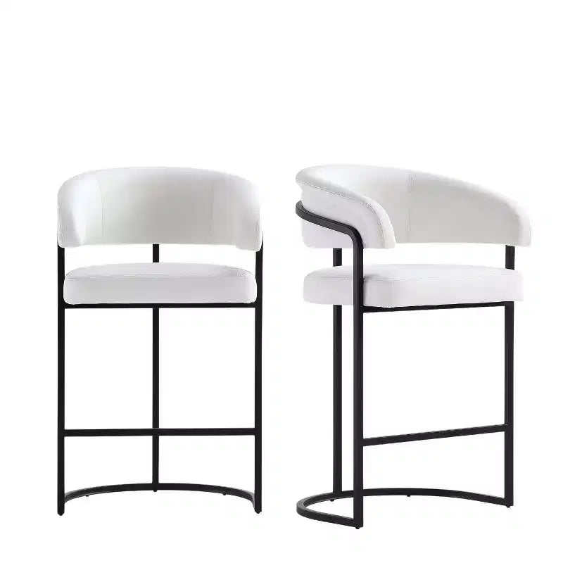 Manhattan Comfort Set of 2 Augusta Modern Leatherette Upholstered Counter Height Barstools