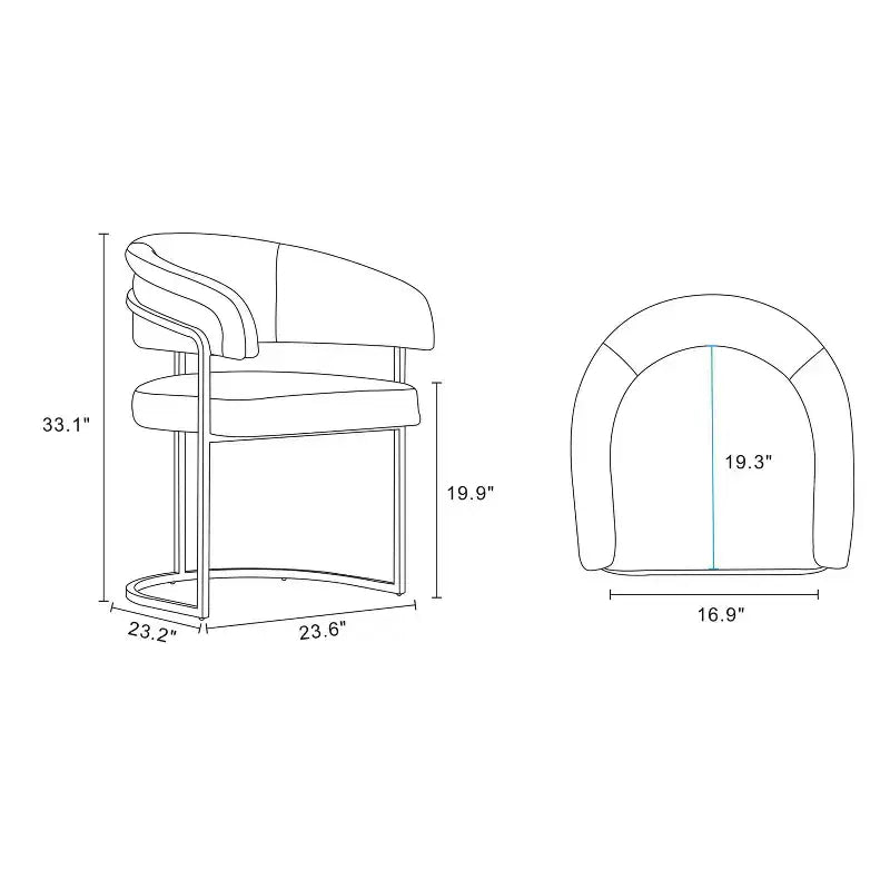 Manhattan Comfort Set of 2 Augusta Modern Leatherette Upholstered Dining Chairs
