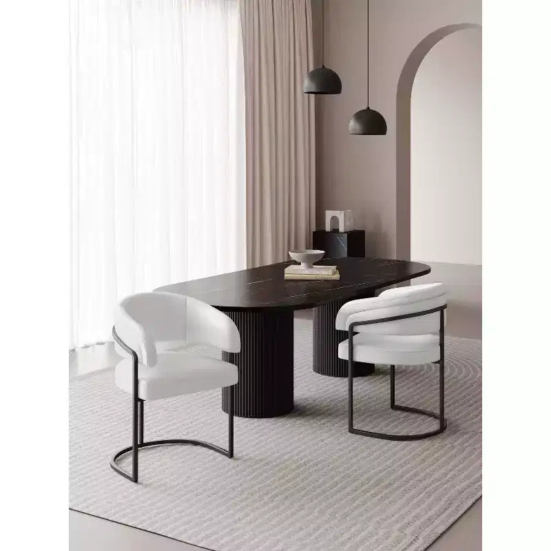 Manhattan Comfort Set of 2 Augusta Modern Leatherette Upholstered Dining Chairs