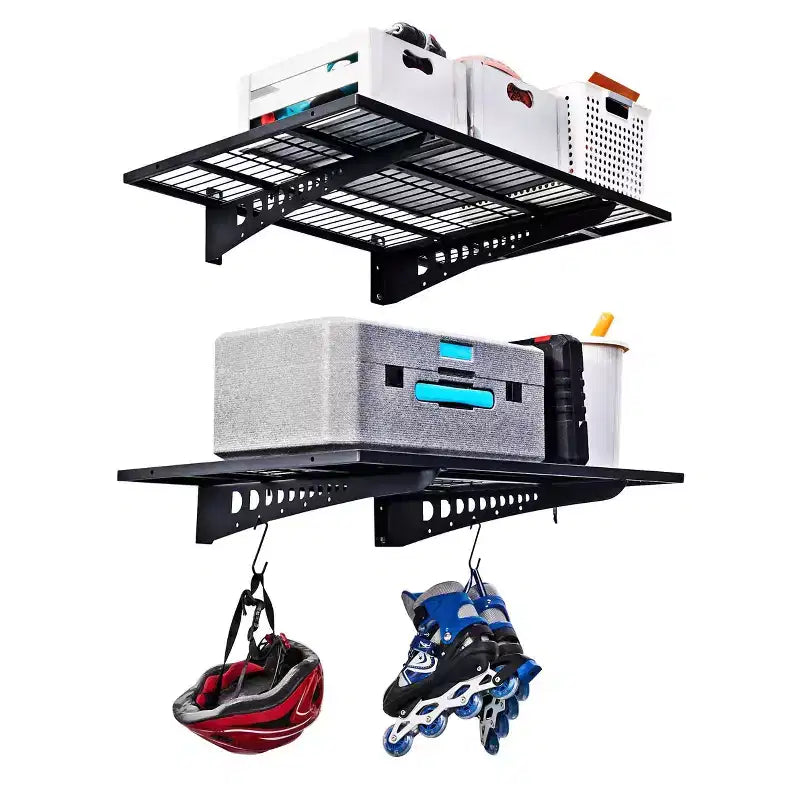 LUGO 2x3' Garage Wall Shelves Black