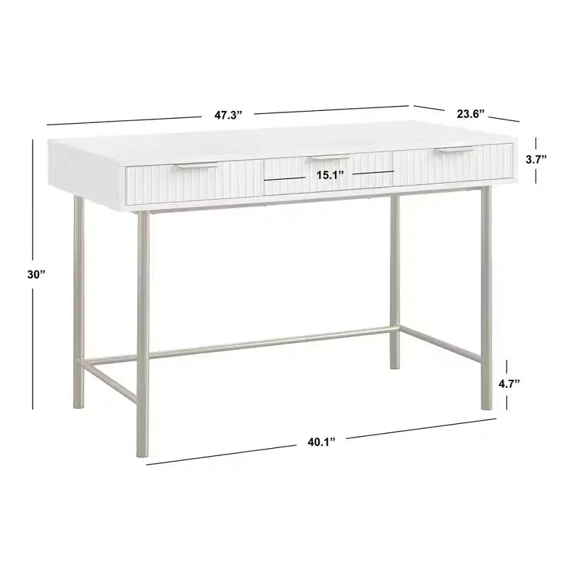Lifestorey Russo 3 Drawer Modern Glam Desk