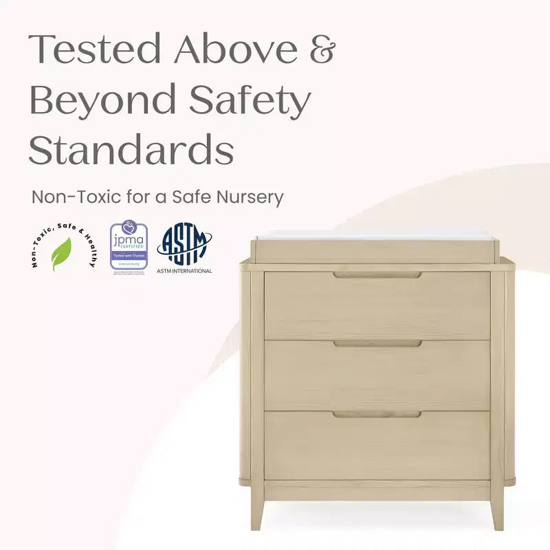 Delta Children Noah 3 Drawer Dresser with Changing Top and Interlocking Drawers