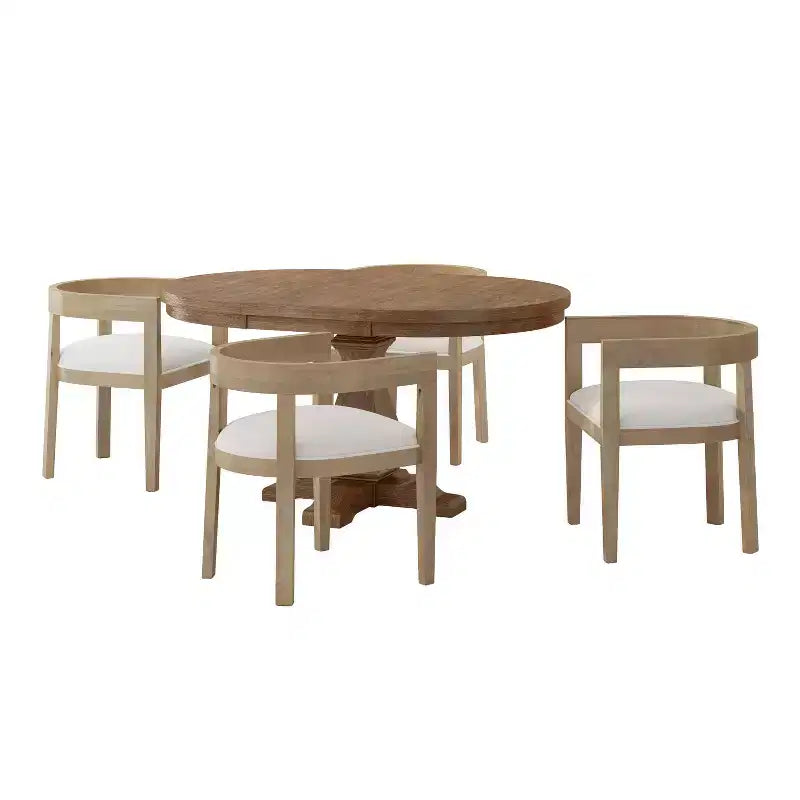 Christopher Knight Home 5pc Hudson Fabric and Wood Dining Set Light