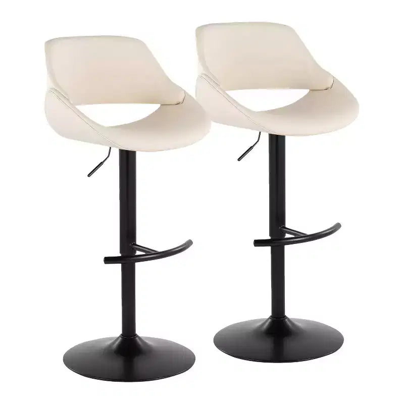 LumiSource Set of 2 Fabrico Adjustable Barstools PU