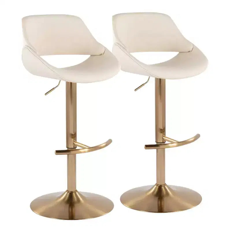 LumiSource Set of 2 Fabrico Adjustable Barstools PU