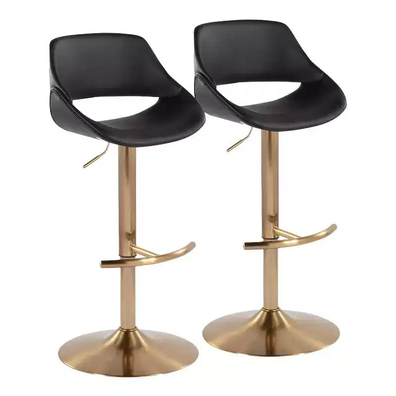LumiSource Set of 2 Fabrico Adjustable Barstools PU