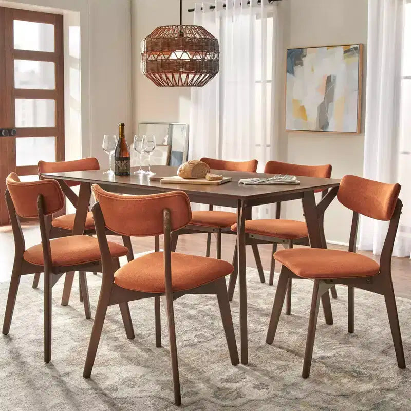 Lifestorey Cari 7Pc Mid Century Modern Dining Set