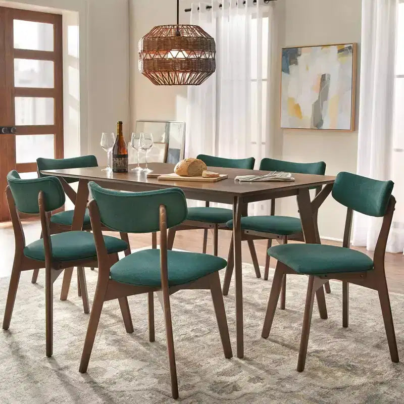 Lifestorey Cari 7Pc Mid Century Modern Dining Set