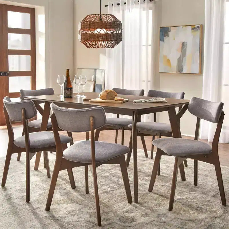 Lifestorey Cari 7Pc Mid Century Modern Dining Set