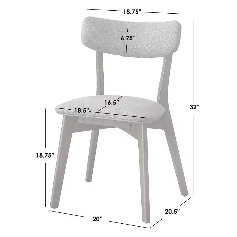 Lifestorey Cari 7Pc Mid Century Modern Dining Set