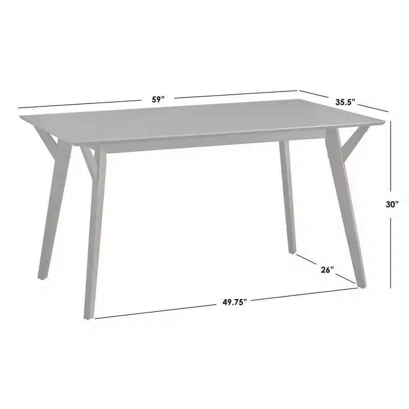 Lifestorey Cari 7Pc Mid Century Modern Dining Set