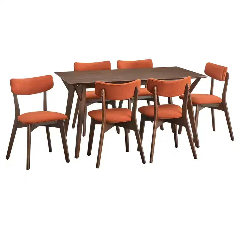 Lifestorey Cari 7Pc Mid Century Modern Dining Set