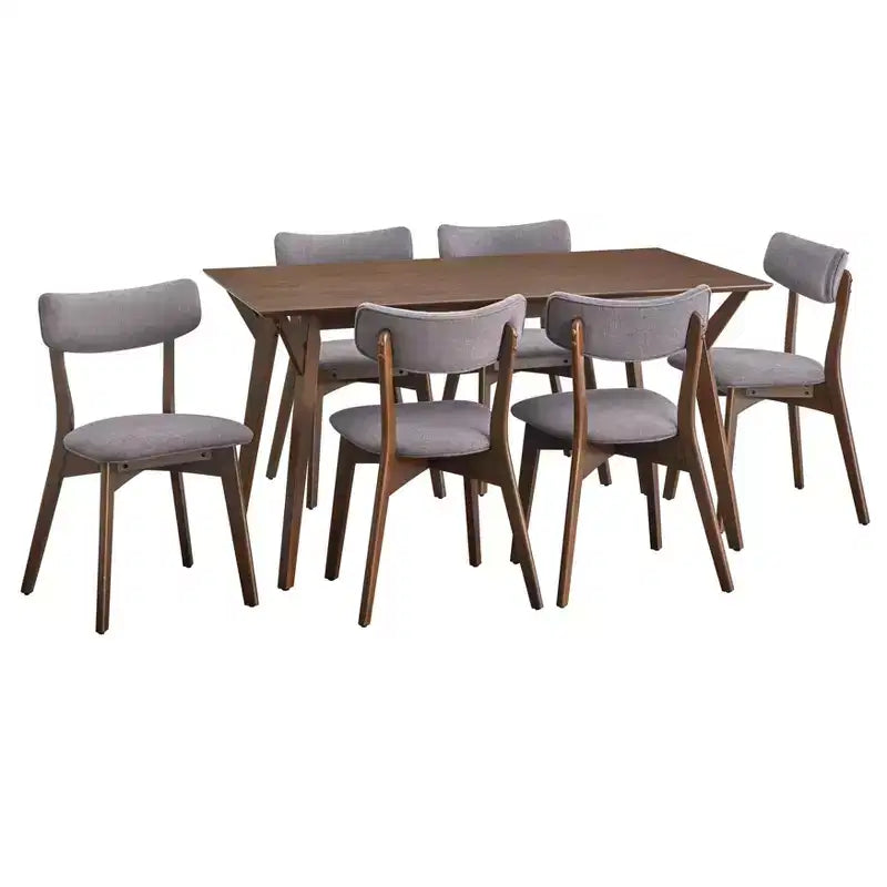 Lifestorey Cari 7Pc Mid Century Modern Dining Set